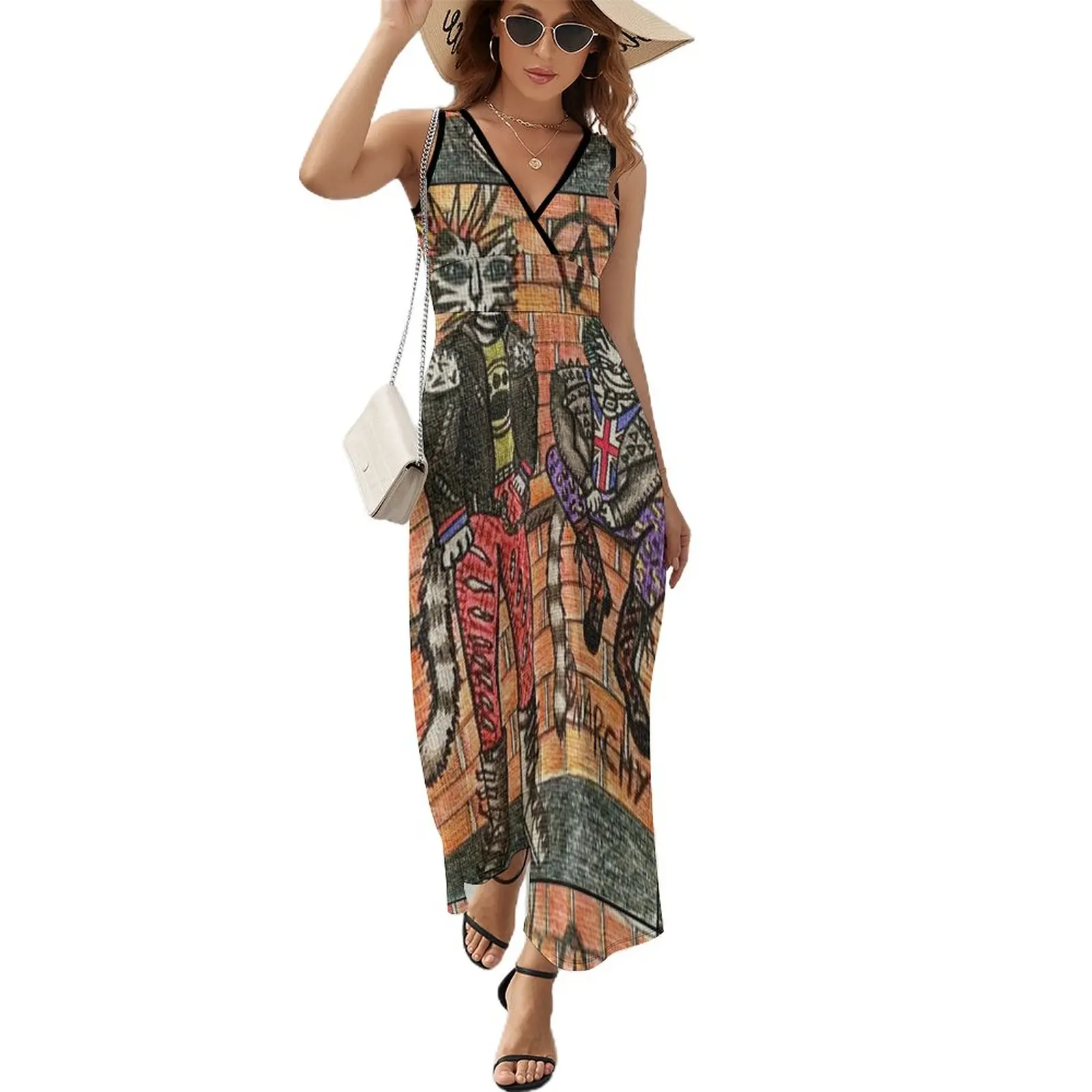 

Punk Rock Cats Sleeveless Dress Dance dresses women's clothing trend 2023
