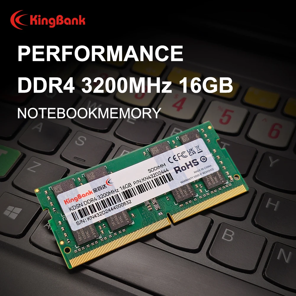 KingBank KDSN 16GB DDR4 3200MHz ノートパソコン用メモリアップグレード、パフォーマンス向上のためのノートパソコンRAMモジュール