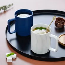

Creative Nordic Style Mug Wooden Handle with Lid Couple Water Cup Gift Box Set Vintage Ceramic Cup