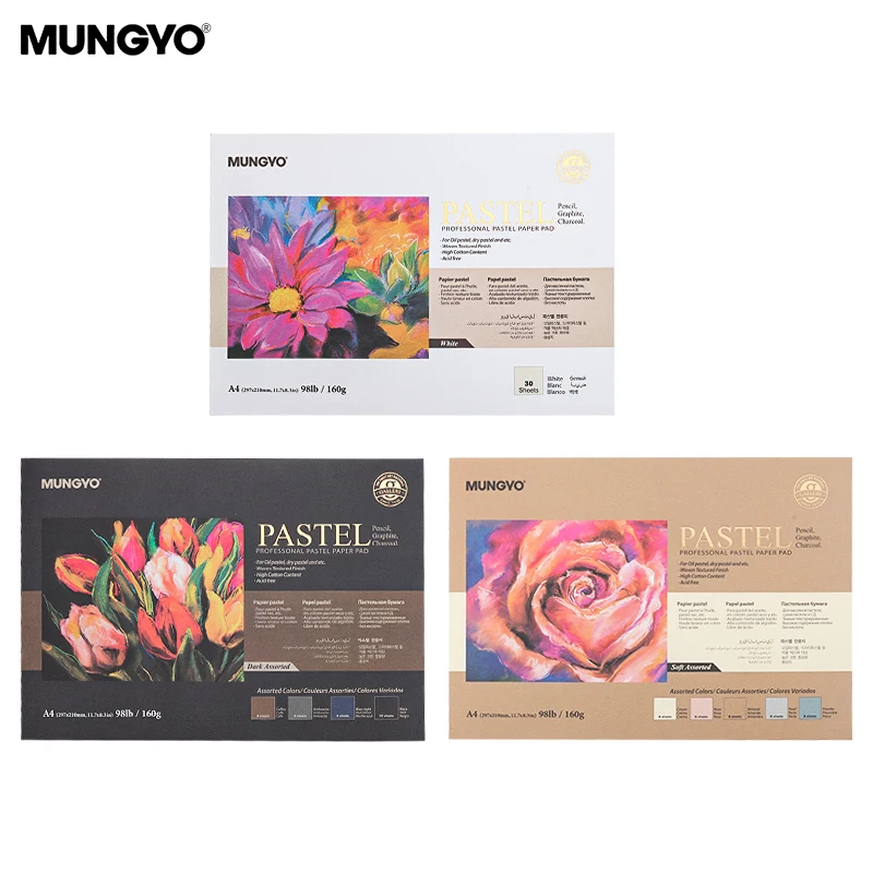 MUNGYO A3/A4 Chalk Special Paper Toner Book 160g High cotton content Easy To Color Double-sided texture Oil Pastel Painting Book 6