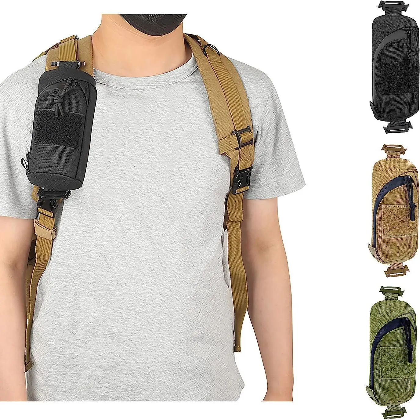 

Mini Tactical Molle Pouch Shoulder Strap Pack 900d Oxford Cloth EDC Tool Bag Hunting Accessory Pouch For Outdoor Sports