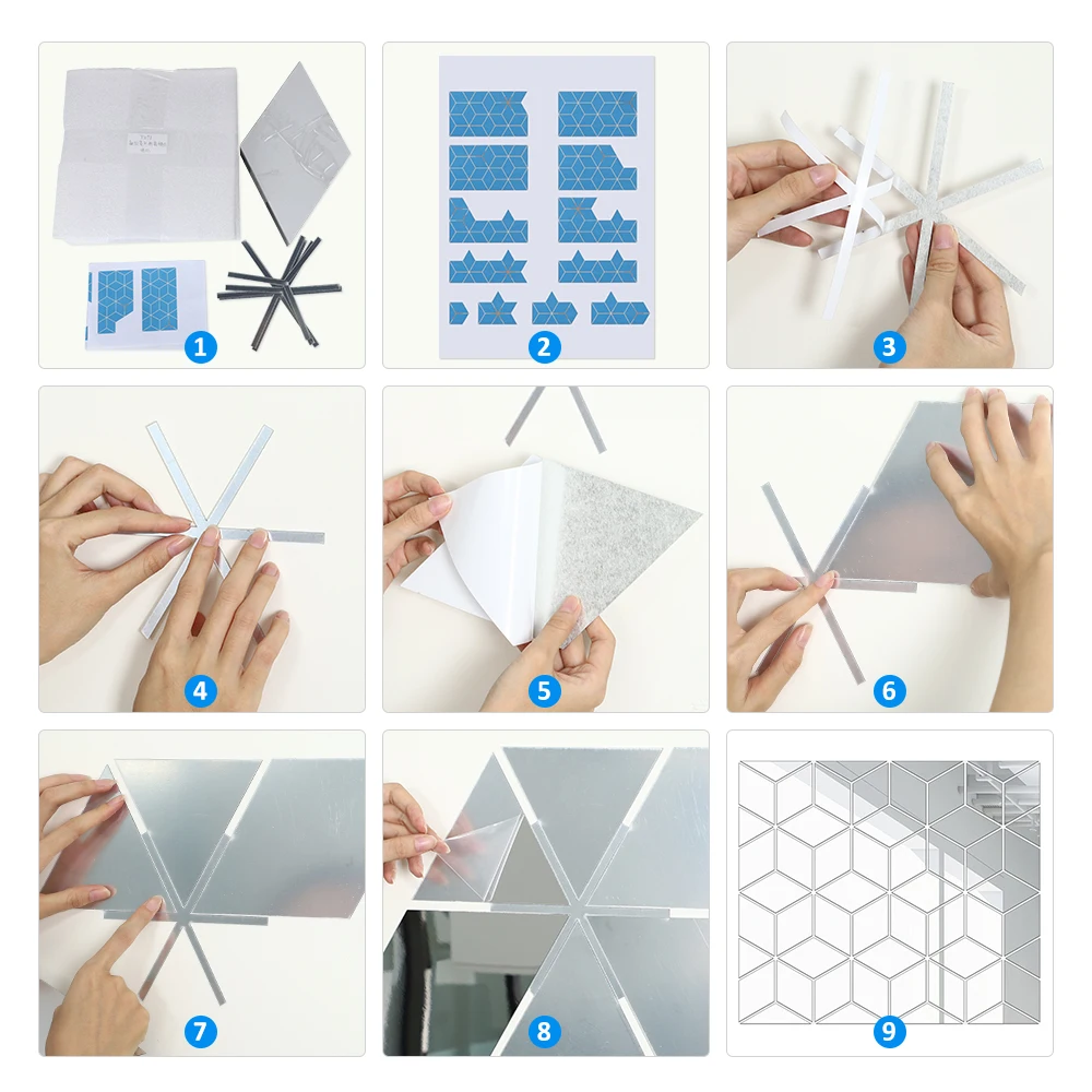 3D Mirror Acrylic Diamond Wall Sticker - Removable Decal For Bedroom, Living Room Decor