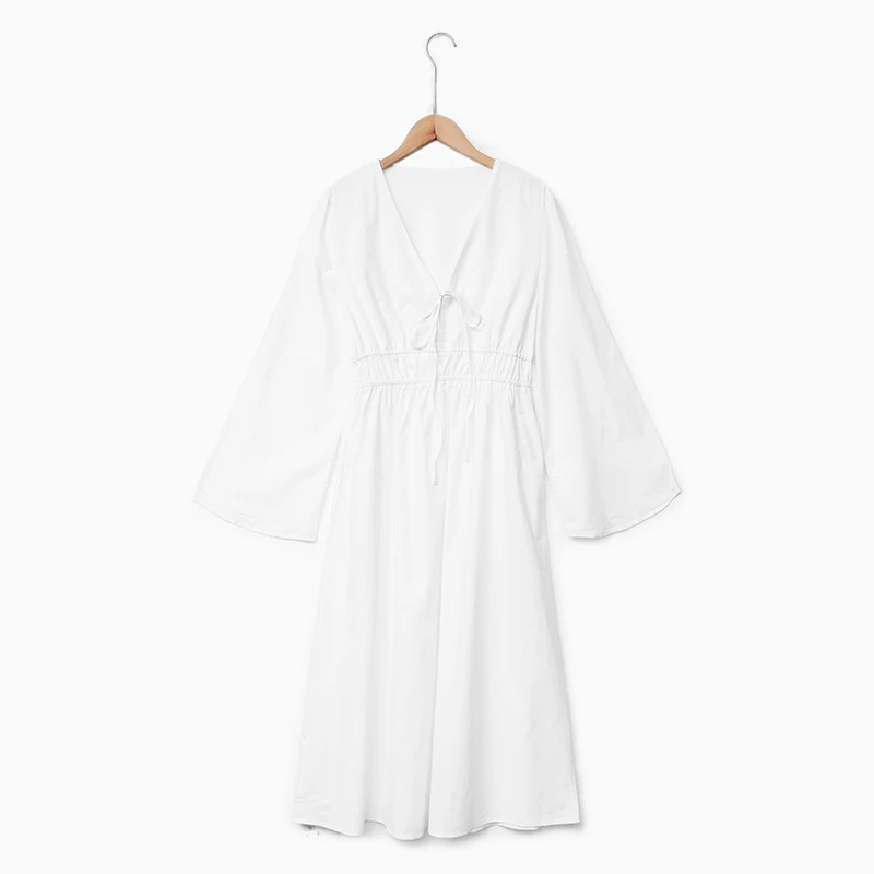 المرأة التعادل القطن الكتان الجبهة قفطان فستان ربي...