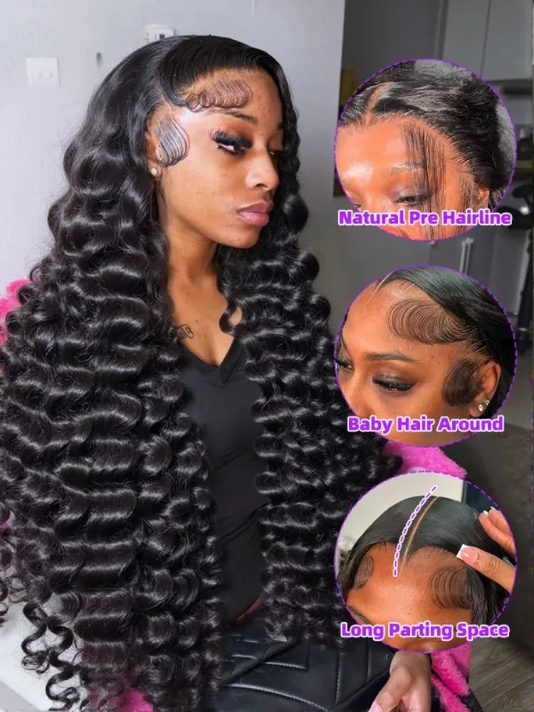 Brazilian Loose Waves Wig Human Hair Loose Wave 13x6 HD Lace Frontal Wigs Loose Deep Wave Curly Wigs Human Hair For Women