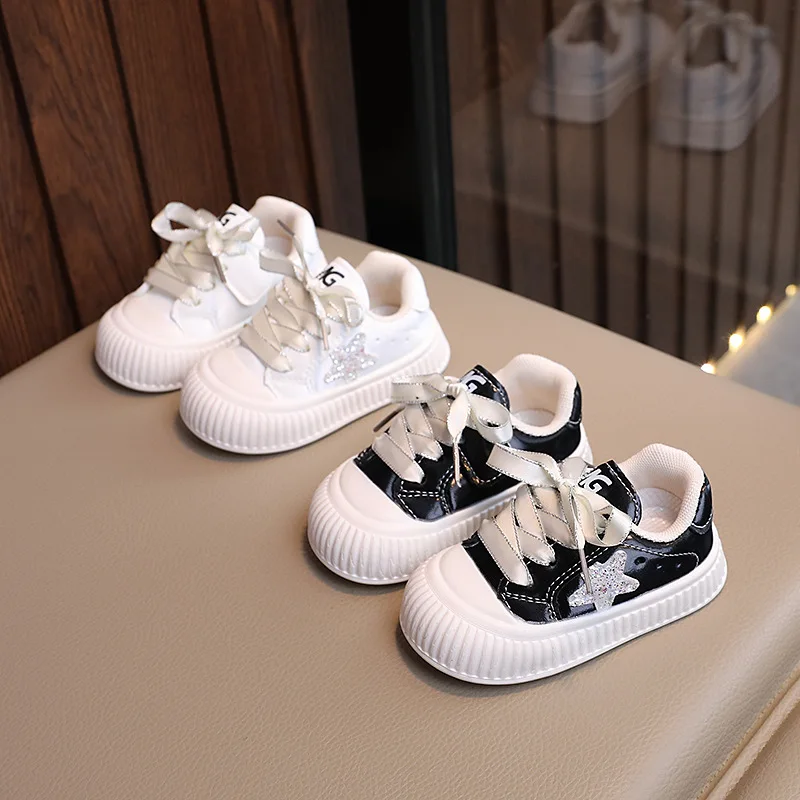 Children Elegant Sneakers for Girls 2024 Spring Autumn Fashion Korean Style Comfortable Soft Cute Cartoon Sequins Casual Shoes 4