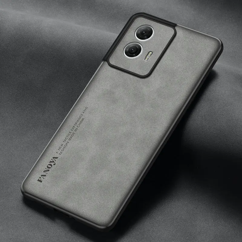 Premium Frosted PU Leather Anti-Shock Hard Case - Sleek Matte Finish
