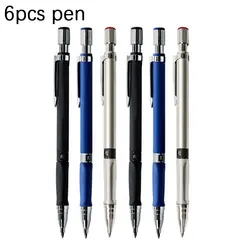 Premium 2.0mm Mechanical Pencil Set with 2B Black and Colored Leads for Writing, Sketching, and Art (6pcs pens)