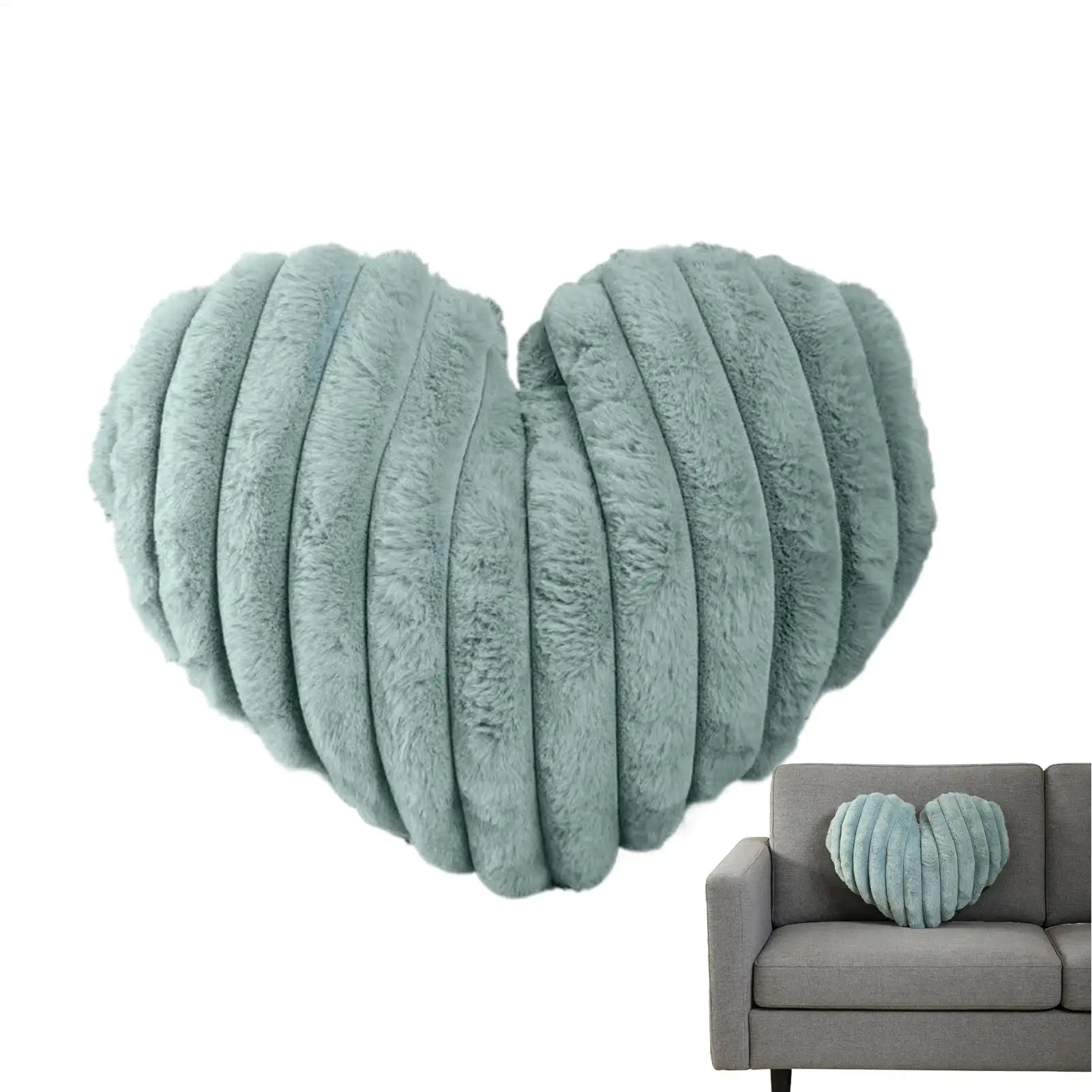Heart-Shaped Decorative Throw Pillow - Soft & Comfortable Home Accent for Living Room or Bedroom