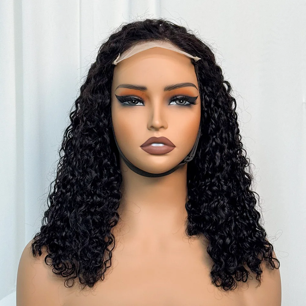 5x5 Lace 300% Density Pixie Kinky Curly Human Hair Wig SDD Double Drawn Human Hair Transparent Lace Front Wig for Black Women