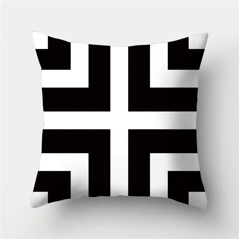 Gold Black Geometric Cushion Cover Polyester Decorative Sofa Cushions Pillow Covers Throw s 45*45  Cases Home Decor