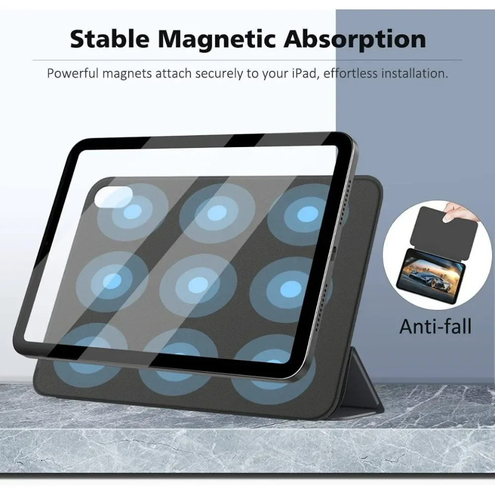 Premium Magnetic Tri-Folding PU Leather Tablet Cover - 8.3 Inch