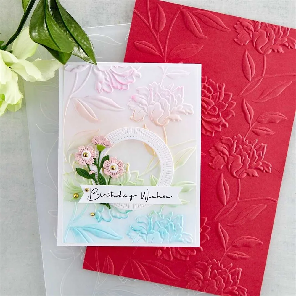 Chinese Style Flower 3D Embossing Folder for DIY Scrapbooking Adding Texture Christmas Paper Craft Making Stencil plastic embossing folder embossing folder