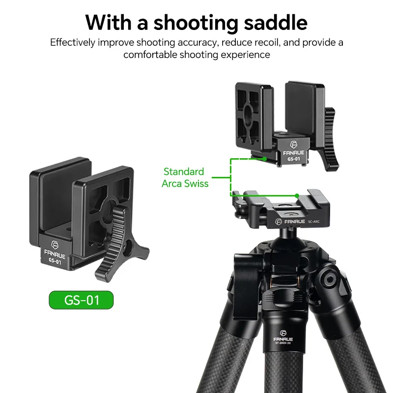 Camera Tripod Carbon Fiber Tripod for Outdoor Hunting with Quick Release Clamp Compatibility Arca Swiss/Picatinny/RRS Dovetail