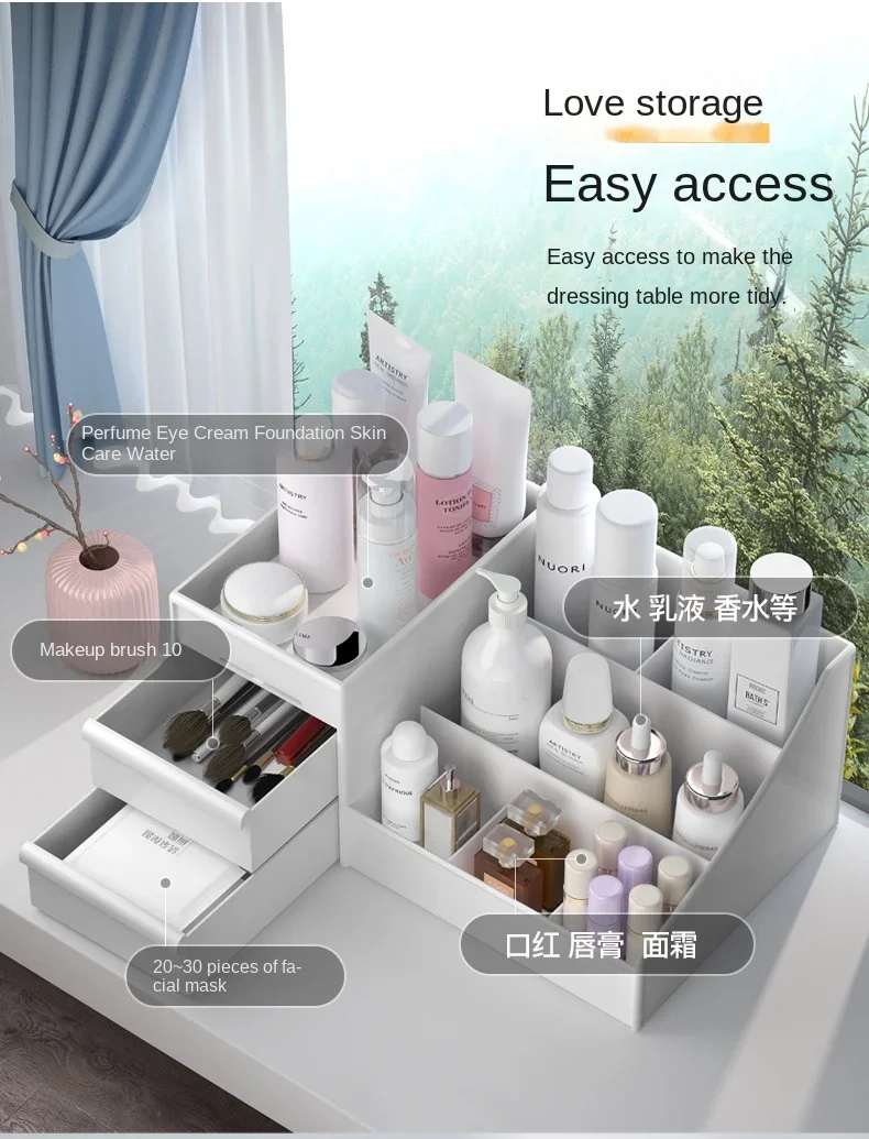 Wholesale price Drawer Style Cosmetic Storage Box, Desktop Dressing Table, Lipstick Skincare Product Sorting Rack
