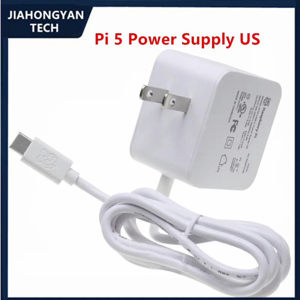 오리지널 라즈베리 파이 5 세대 5V5A 공식 전원 공급 장치, 27W USB-C 전원 어댑터 