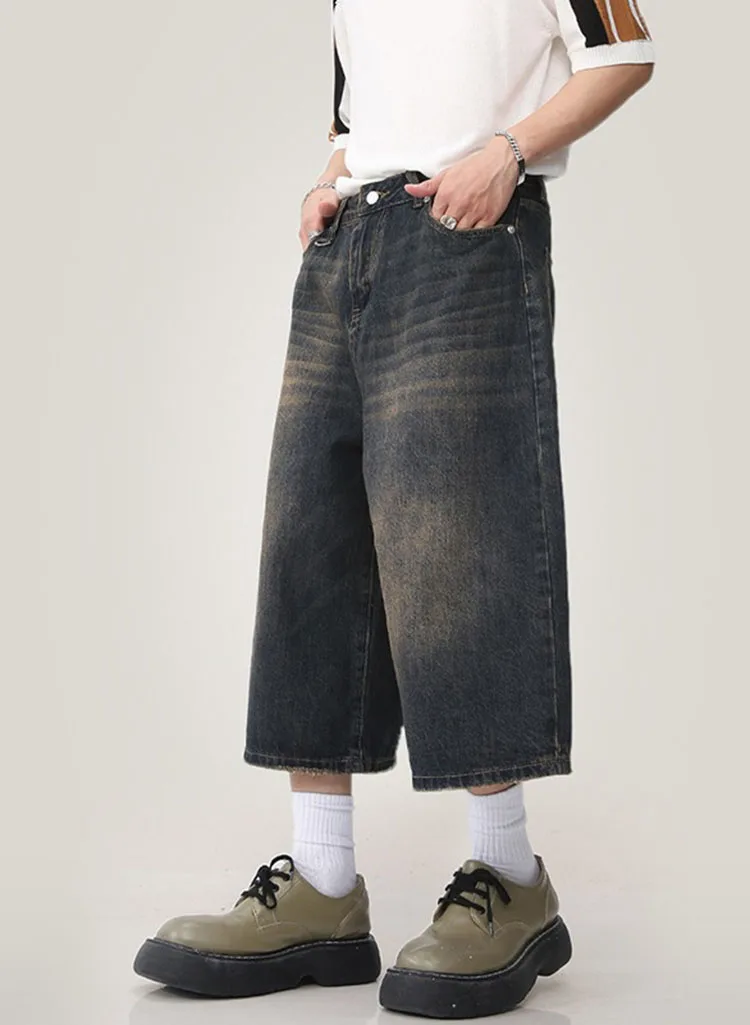 Summer Men&rsquo;s Ripped Casual Jeans Pants Trendy Lightweight Denim Trousers Relaxed Fit Male Fashion Streetwear