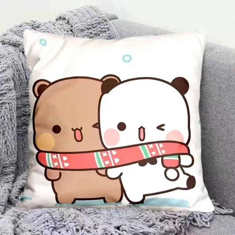 Yier Panda Cute Throw Pillow Bubu Dudu Cartoon Square Pillows Kawaii Anime Soft Waist Sofa Cushion Car Home Bedroom Decoration plush toys chair cushion