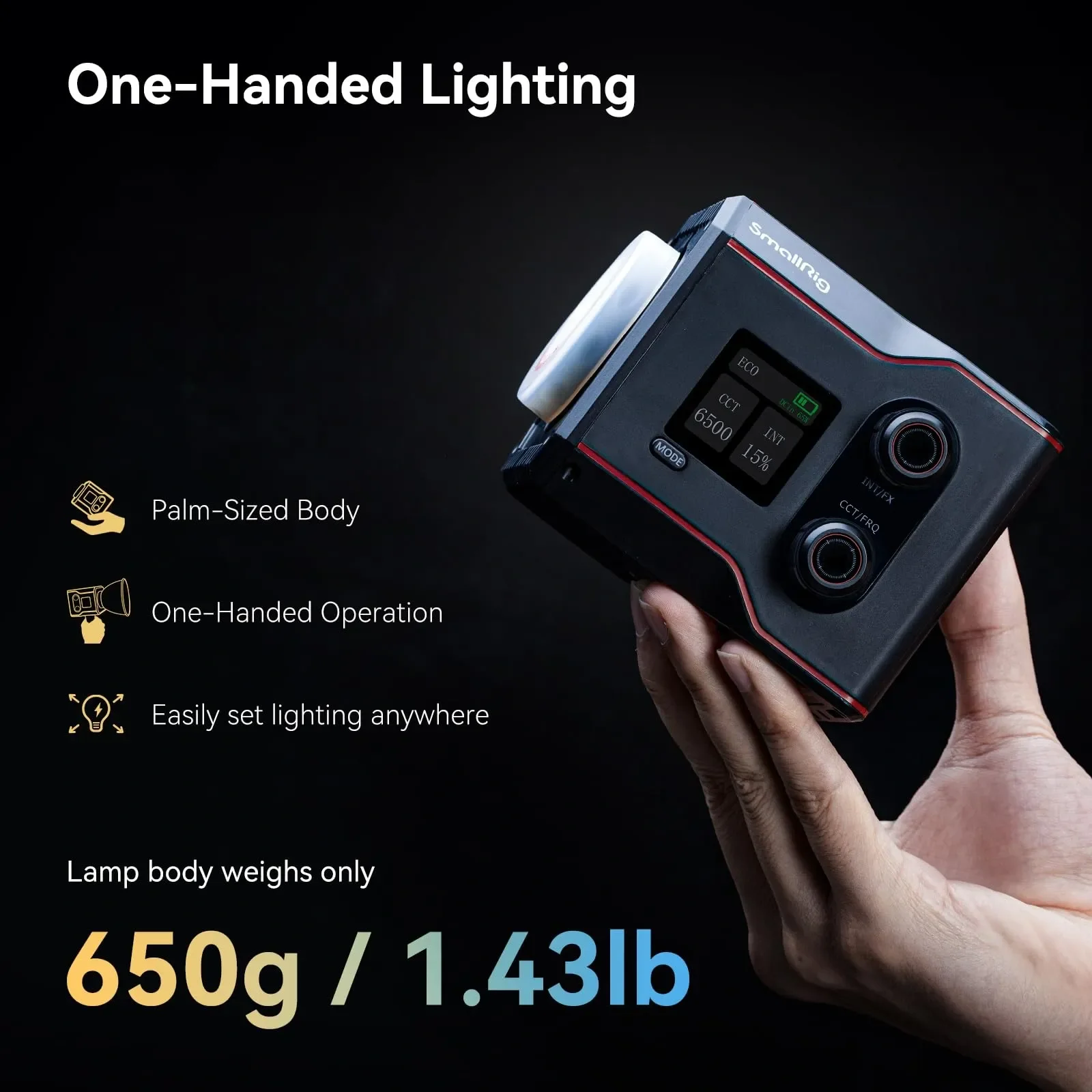 SmallRig RC 60B COB LED 비디오 조명, 휴대용 사진 조명, 야외 사진 비디오 촬영용 미니 소프트박스