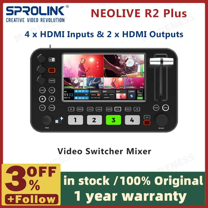 SPROLINKNEOLIVER2plusVideoMixerSwitcherMultiCameras4xHDMI