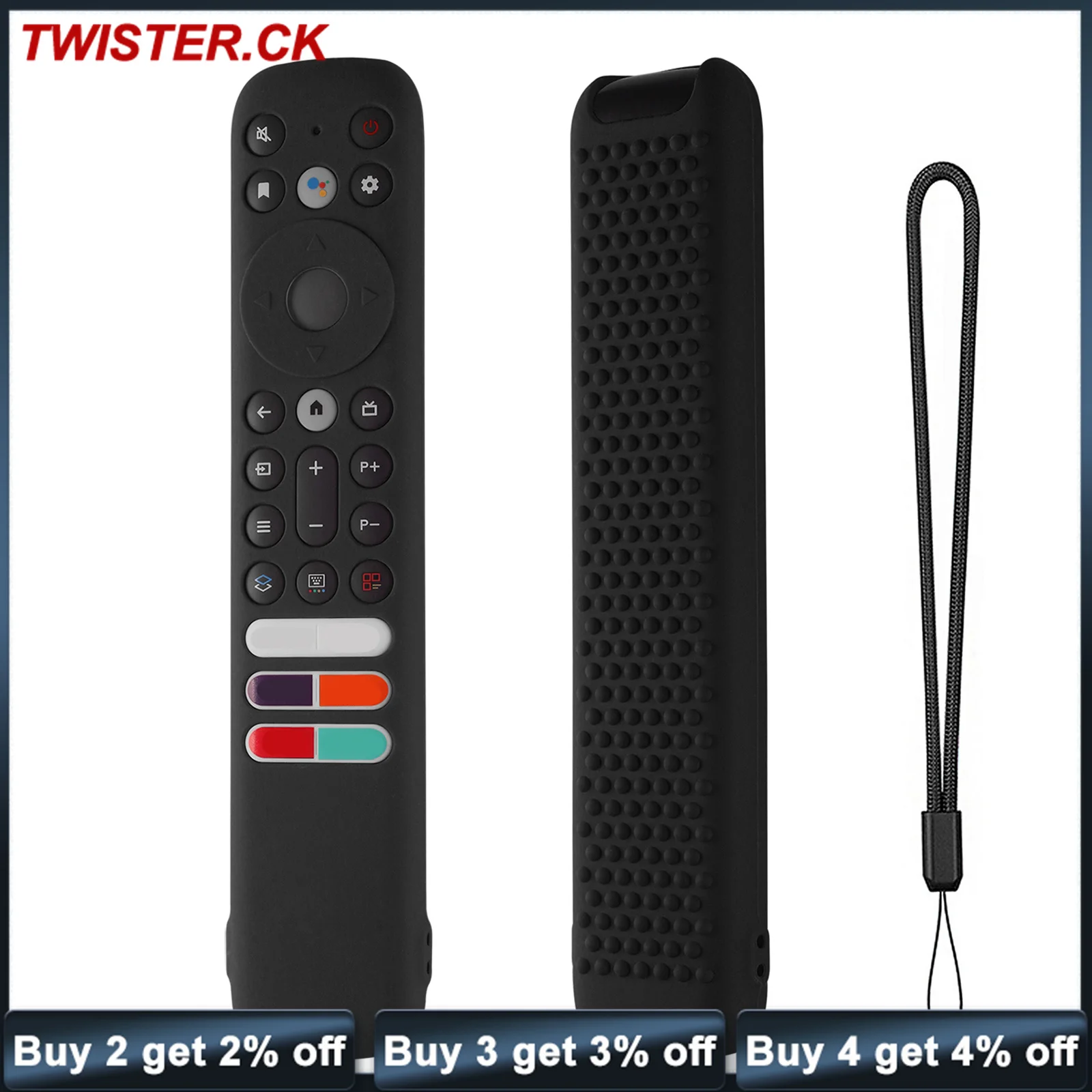 Custodia In Silicone Compatibile Per Tcl Rc902V Fmr4 Far2 Fmr1 Tv Voice Remote Control Cover Protector Con Cordino