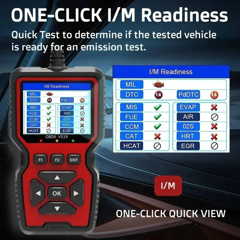 V519 Real-time Oxygen Sensor Test Automobile Fault Detector ELM327 OBD II EOBD Code Reader V317 Car Diagnostic Tool