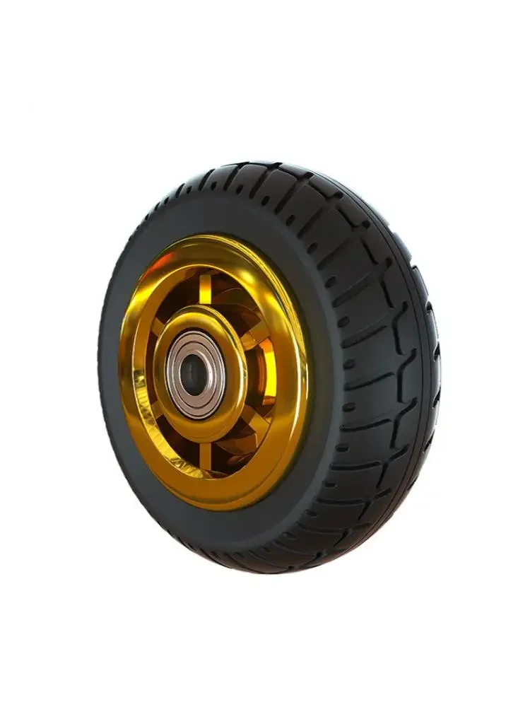 

1 Pc 8 Inch Heavy-Duty Caster Rubber Gold-Plated/Humvee/TPR Width 50mm Silent Wheel Universal Trolley Industrial Trailer Single