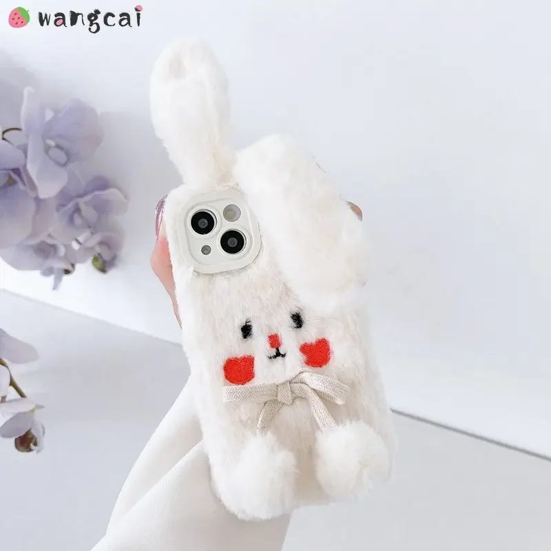 Artfeel Peluche Custodia per Xiaomi Redmi Note 10 PRO 5G,Carino 3D Perla Coniglio Peloso Soffice Inverno Caldo Morbido Pelliccia Cover con Glitter Diamante per Ragazze Donne,Coniglio Rosa