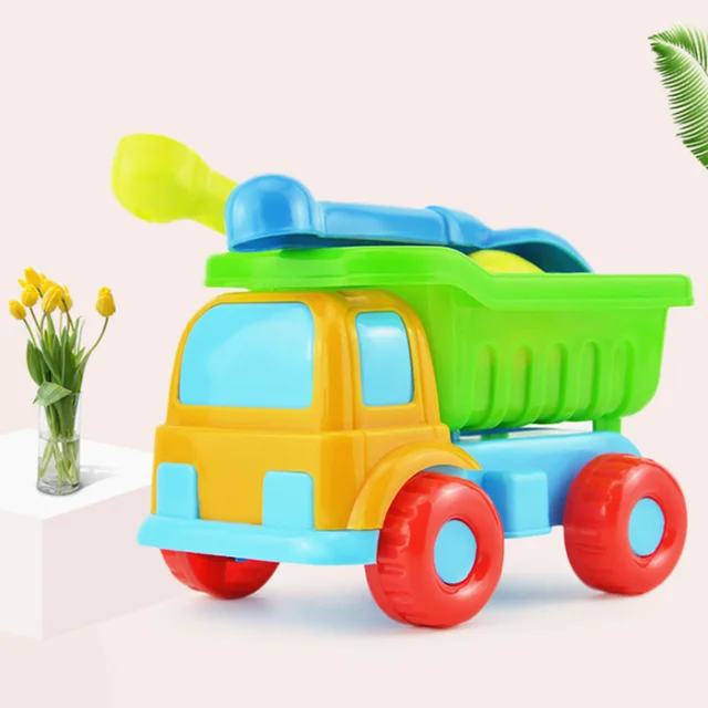 5pcs/Set Kids Beach Truck Shovel Rake Animal Molds Kit Tools Garden Sandpit Pool Storage Toy Collection Sand Away Beach 3