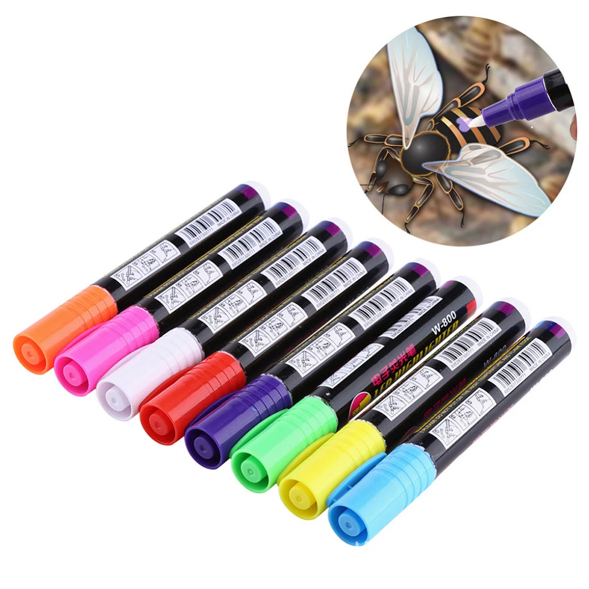 1Pc Multi-color Queen Bee Marker Pen 13.5cm Waterproof Highlighter Marks Pen Smooth Writing Precision Nib Design Beekeeping Tool 6