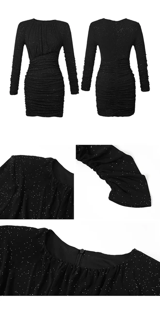 Primavera outono moda feminina vestido de noite chique preto sparkly  lantejoulas sexy sem encosto mini festa aniversário do baile mujer vestidos  fiesta - AliExpress