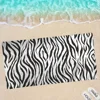 Black White Print Zebra Big Microfiber Beach Towels Quick Dry Towel Sand Beach Towels Pool Towel For Travel Swim Pool Yoga 4