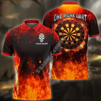 Nome personalizzato freccette Camo Vintage Flame Graffiti Tattoo Multicolor 3dprint Harajuku estate divertente maniche corte Polo Jersey camicie A