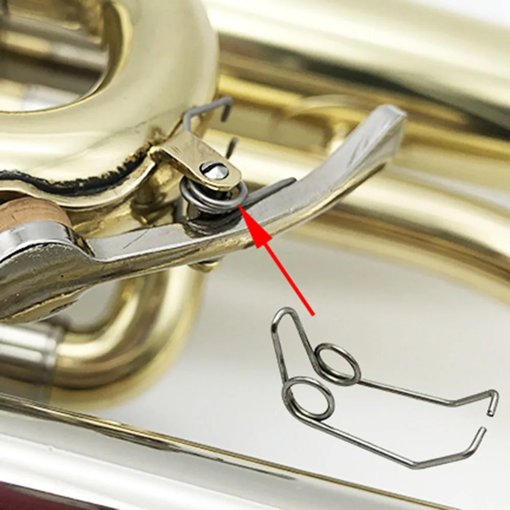 5Pcs Eisen Trompete Posaune Alto Horn Ventil Quellen Wasser Schlüssel Quellen Für Messing Instrument Teil Musical Instrument Zubehör – Detail 7