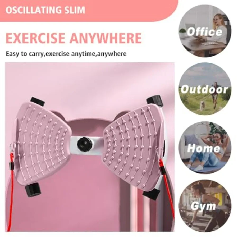 Waist Twisting Machine Board With Resistance Band - 350 Lbs Weight Capacity, 360° Rotating Waist Twister Noiseless Ab Twister Ma