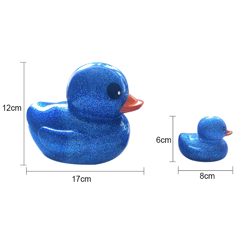 6PCS/SET Squeeze-sounding Dabbling 80MM Rubber Ducks Baby Shower Water Bathing Floating Toys Vinyl Glitter Duck With BB Sounds 6