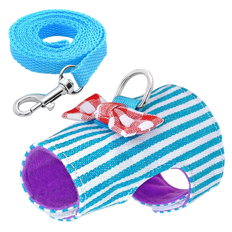 Small Pet Rabbit Harness Vest and Leash Set For Ferret Guinea Pig Bunny Hamster Puppy Bowknot Chest Strap Harness Pet Supplies dog harness pet harness rabbit harness and leash set rabbit harness set pet carrier set