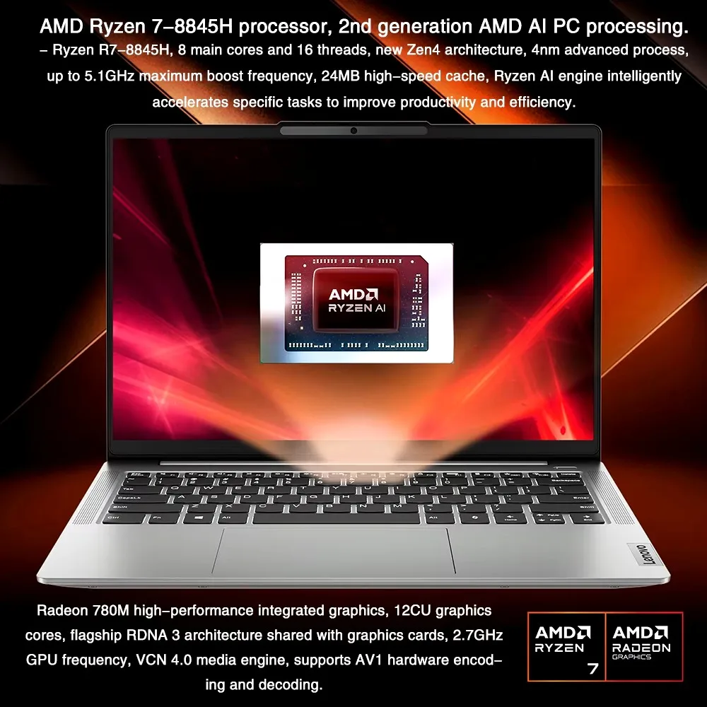 Lenovo XIAOXIN 14 2024 Slim Laptop AMD Ryzen R7 8845H Intel Core i5 13420H 16GB 32GB 512GB 14" 2K Sreen Computer PC Notebook - Image 6