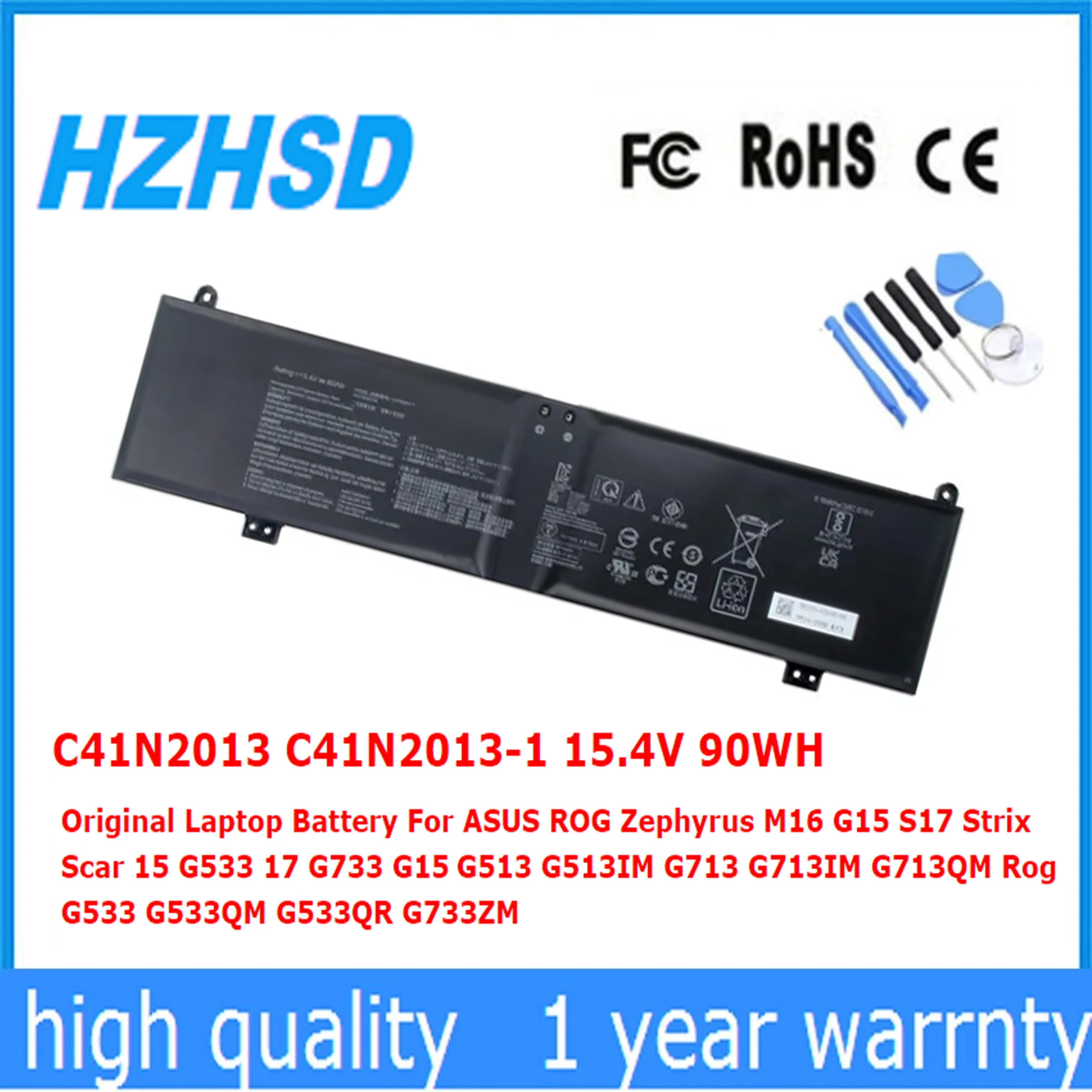 

C41N2013 C41N2013-1 Original Laptop Battery For ASUS ROG Zephyrus M16 G15 S17 Strix Scar 15 G533 17 G733 G15 G513 G513IM G713