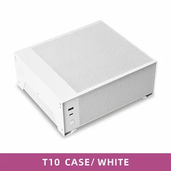 Compact METALFISH T10 Aluminum Case with FLEX PSU & OCULINK Expansion for None (T10 White)
