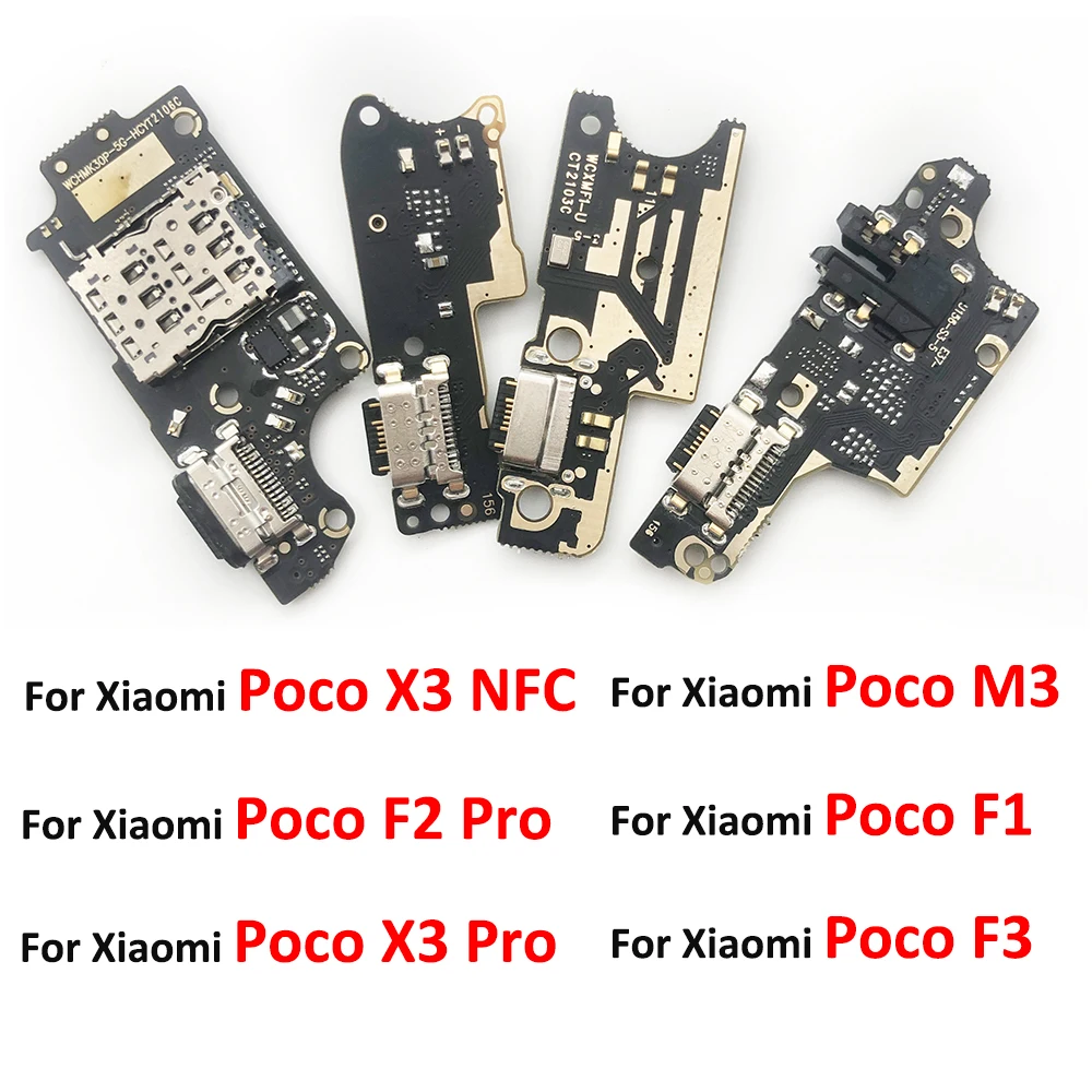 

10Pcs，For Xiaomi Mi 11 Lite Poco X3 NFC Pro M3 F1 F2 X4 M4 Pro 4G 5G F3 USB Charge Port Jack Dock Connector Charging Board Flex