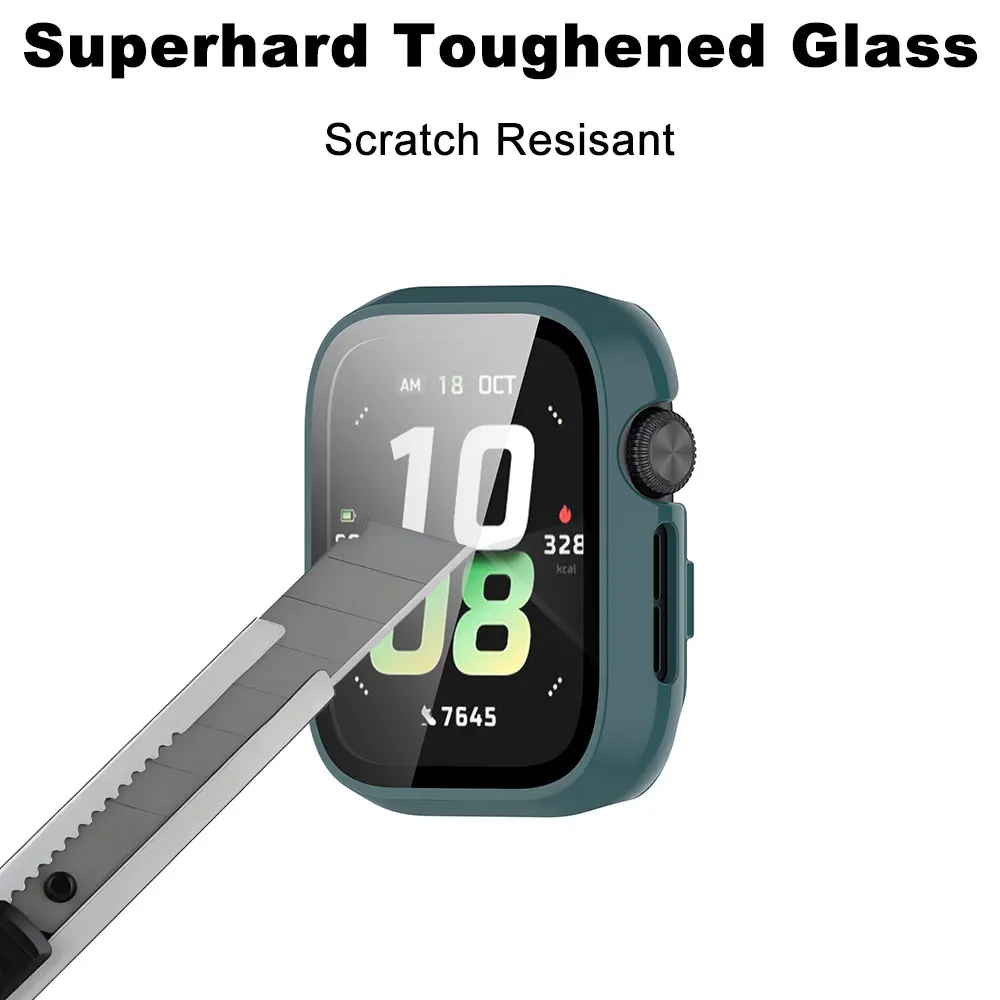 Durable Tempered Glass Watch Case with Screen Protector & Dustproof Frame