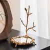 Golden Mirror Glass Tray Decorative Branch Storage Trays Dressing Table Jewelry Necklace Display Plate Cosmetics Organizer 4