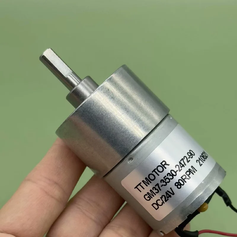 Низкоскоростной мини-редуктор 37GB530-2475, постоянный ток 12-24 В, 80 об/мин, металлический мини-мотор 530, 37 мм, редуктор с большим крутящим моментом для робота-автомобиля
