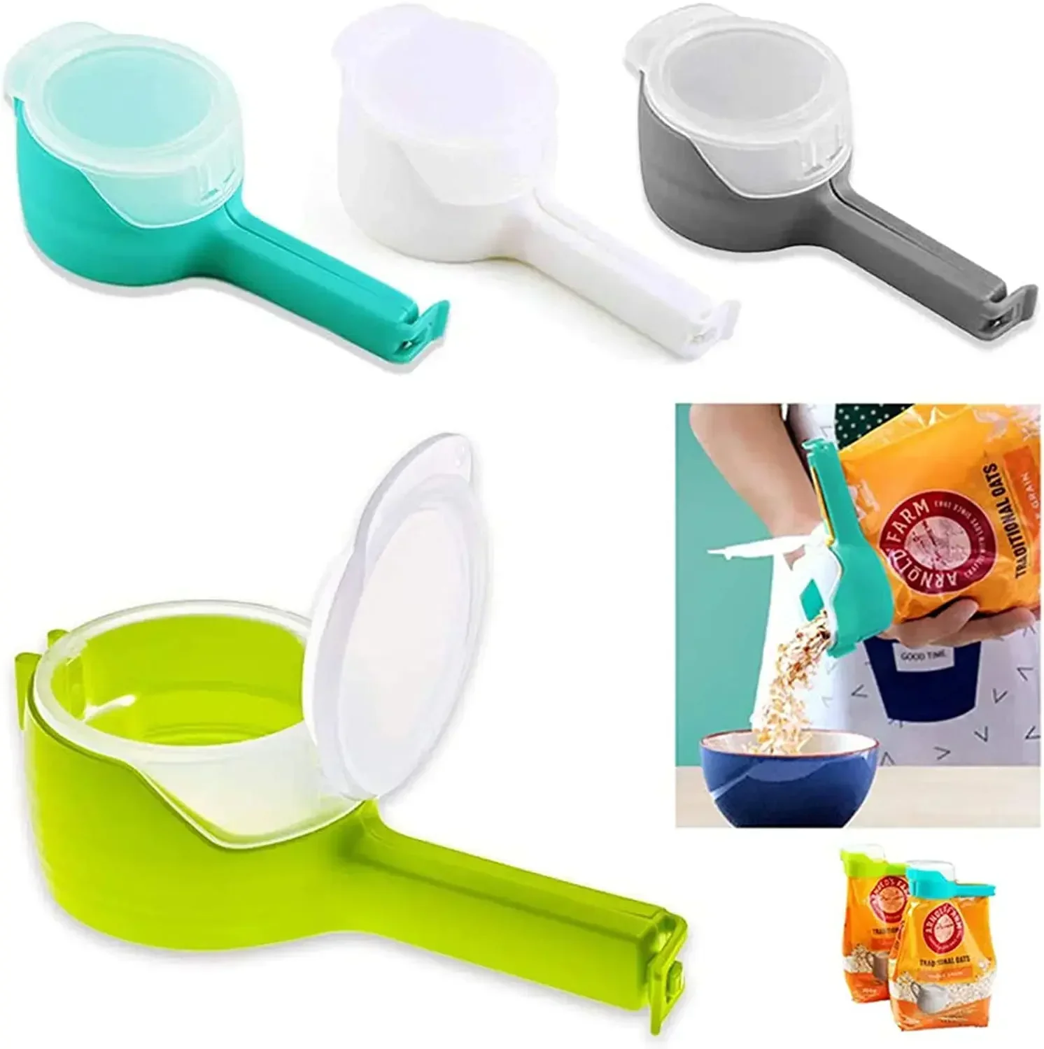 Description Picture 5 of itemSnack Sealing Clip Fresh Keeping Sealer Clamp Plastic Food Saver Travel Kitchen Gadgets Seal Pour Food Storage Bag Cap Clip
