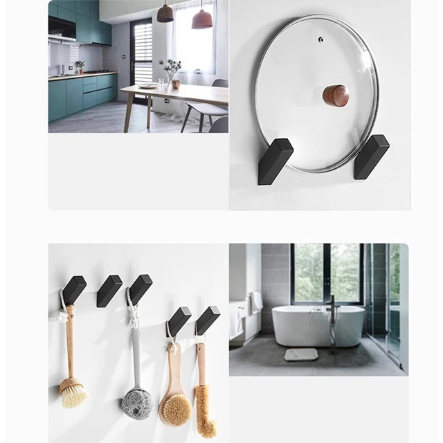 6Db Matt Fekete Törülközőhorog A Fürdőszoba Nappali Szálloda Falra Szerelt Horgok Rozsdamentes Acél Kabát Köpeny - Image 2