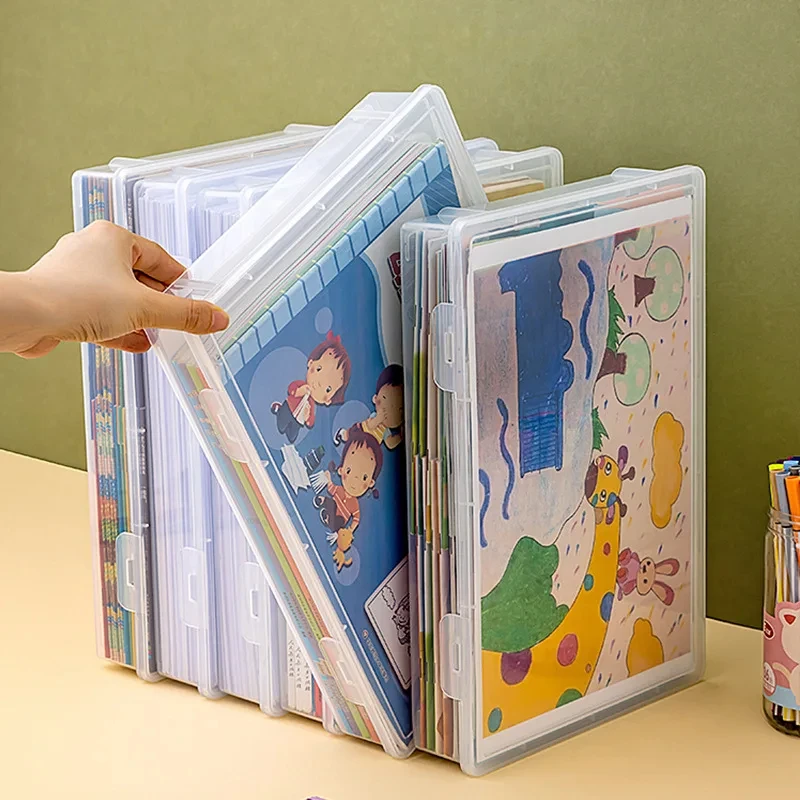 A4 Diamond Painting Storage Box with Lid Transparent Plastic Desk Organizer for Craft Tools & Supplies Dustproof