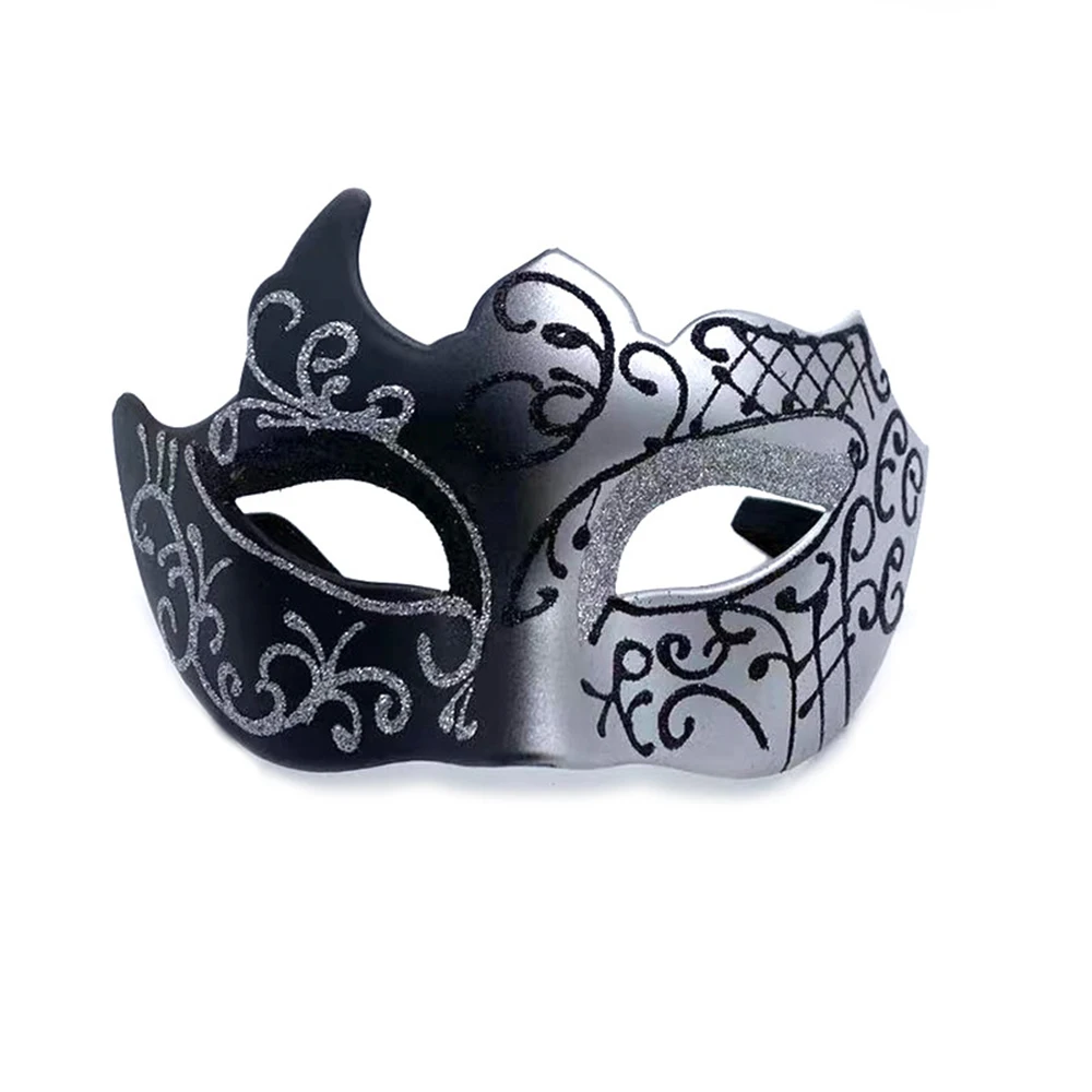 Schwarze Halbmaske – Venedig Maske Aus Kunststoff, Verstellbar, Für Karneval & Cosplay