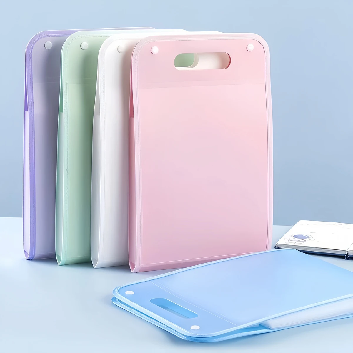 13 Pocket File Folders Portable A4 Letter Size Macaron Color Accordian Document Organizer for Classroom Office Home Storage