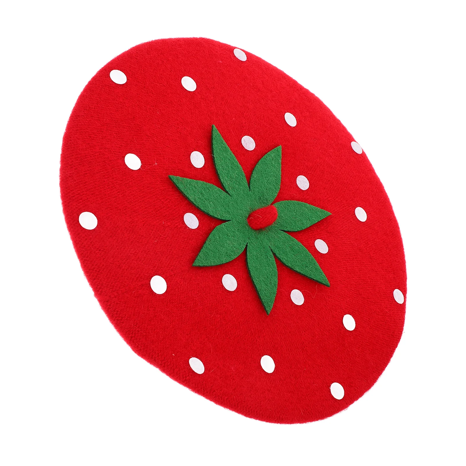 Strawberry Beret Knitted Woolen Hat Berets Has Strawberries For Girls Fruit Cosplay to Weave Miss beret hat woolen beret wool caps