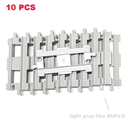 Jumbo Building Blocks Train Set - Interactive Educational Bricks Toy (Light gray S rails)
